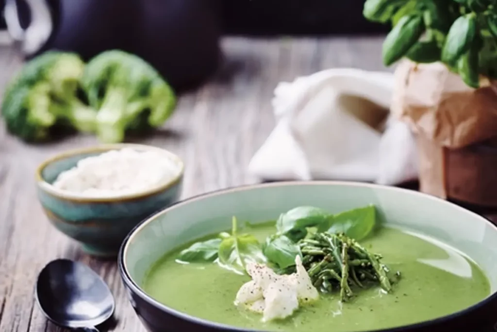 Soupe verte à la ricotta